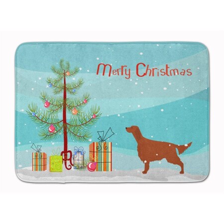 Carolines Treasures Irish Setter Merry Christmas Tree Machine Washable Memory Foam Mat BB2911RUG